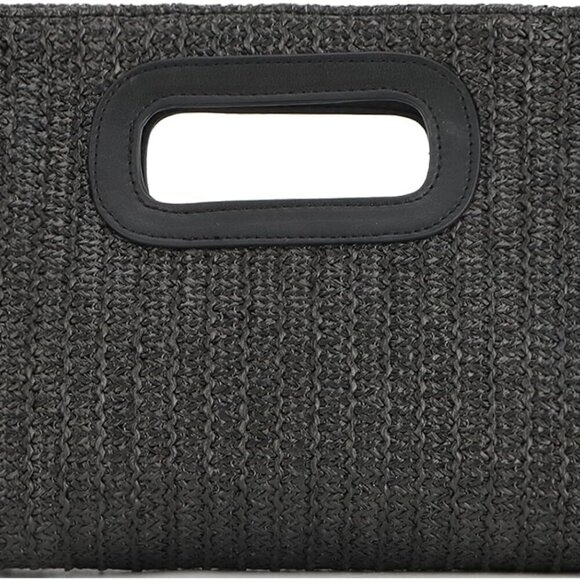 Woven Straw Clutch Handbag Top Handle Crossbody Beach Summer Bag for Women - Picture 1 of 7